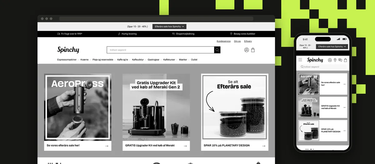 Webshoppen spinchy.com på computer og mobil
